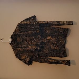 Vintage Anne Klein flower print blouse size 4 made in America